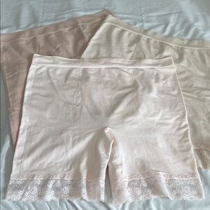 NEW 3 Breezies  bundle Women's Lace Trim Panties - Cream Pink Tan 2XL